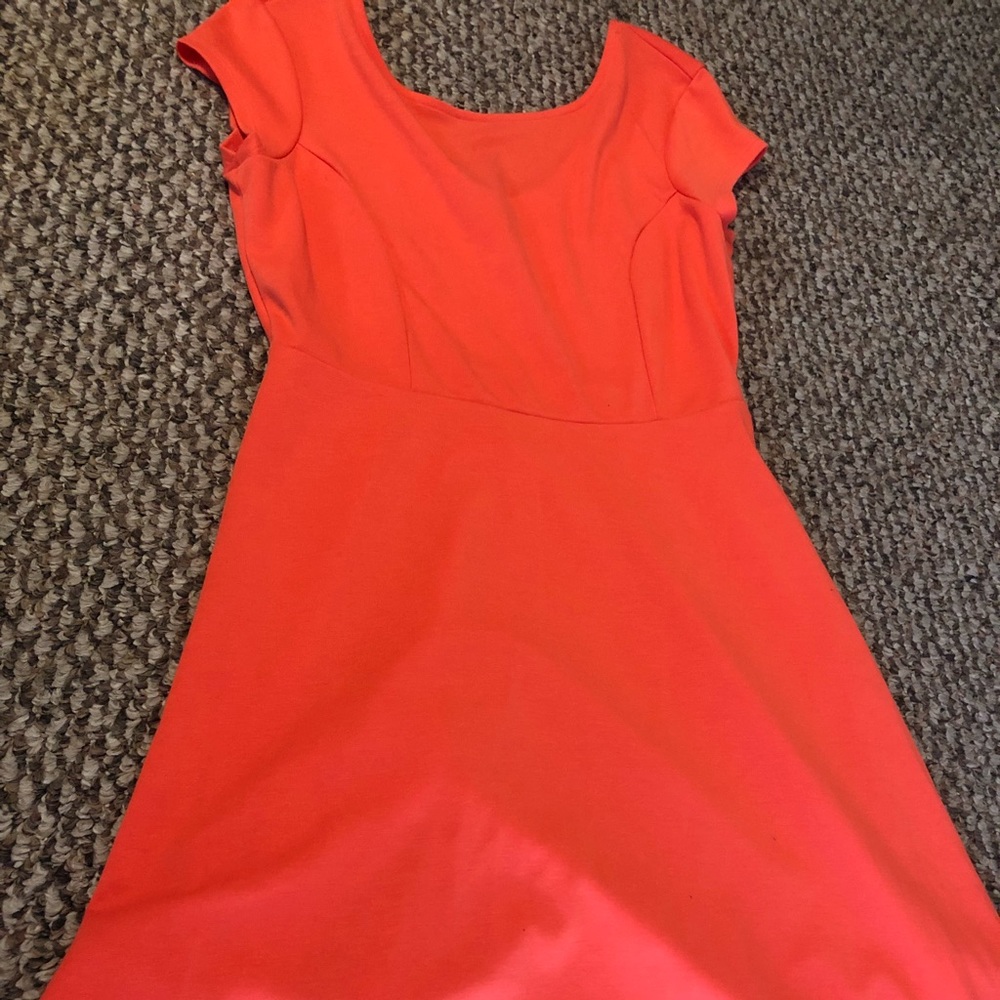 Coral mid length dress
